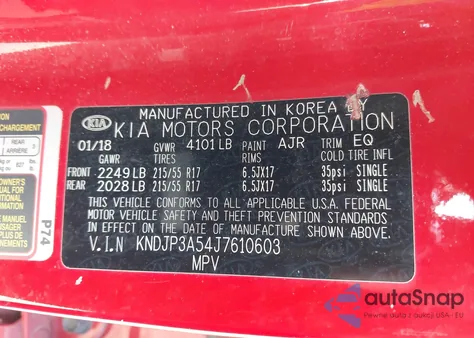 2018 Kia Soul + z USA, uszkodzony, nr VIN KNDJP3A54J7610603